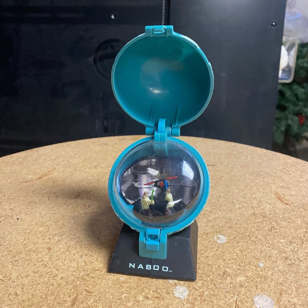 Vintage 1999 Star Wars Ep 1 Taco Bell Kids Meal Toy Naboo Maul Saber Fight WORKI